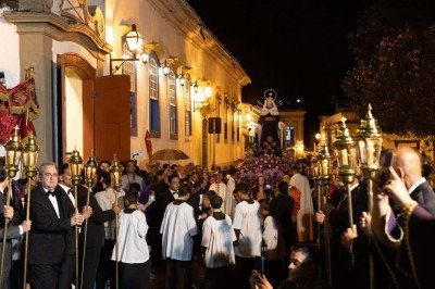 Cerimônias da Semana Santa em São João del-Rei mantêm o tom solene e a beleza das tradições ao longo dos séculos -  (crédito: ASSESSORIA DE COMUNICAÇÃO DA PREFEITURA DE SÃO JOÃO DEL-REI/DIVULGAÇÃO )