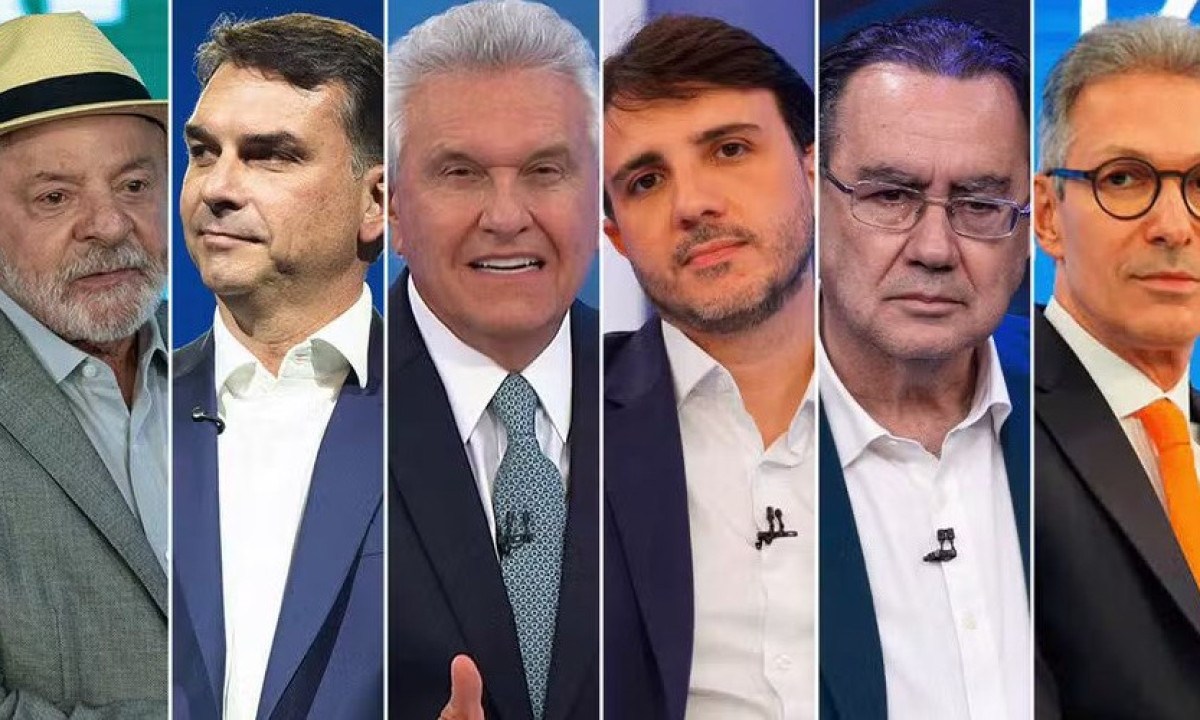 Presidenciáveis Lula, Flávio Bolsonaro, Renan Santos, Zema, Caiado e Cury divergem sobre a escala de trabalho 6x1 e a jornada semanal. - (crédito: Reprodução)