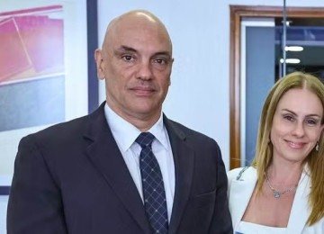 Ministro Alexandre de Moraes e sua mulher Viviane -  (crédito: Ricardo Stuckert/PR)