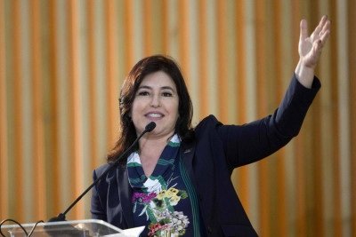 Candidata ao senado em São Paulo cobrou que não haja 'dois pesos e duas medidas' nas investigações -  (crédito: Daniel Ramalho/AFP)
