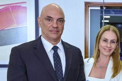 Ministro Alexandre de Moraes e sua mulher Viviane -  (crédito: Ricardo Stuckert/PR)