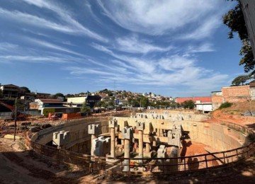 Obra do Reservatório Profundo Vilarinho II -  (crédito: Divulgação Prefeitura de Belo Horizonte (PBH))