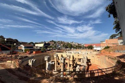 Obra do Reservatório Profundo Vilarinho II -  (crédito: Divulgação Prefeitura de Belo Horizonte (PBH))