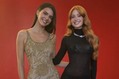 Marina Ruy Barbosa se encontrou com Kendall Jenner durante festival em Veneza -  (crédito: Reprodução/ Redes Sociais)