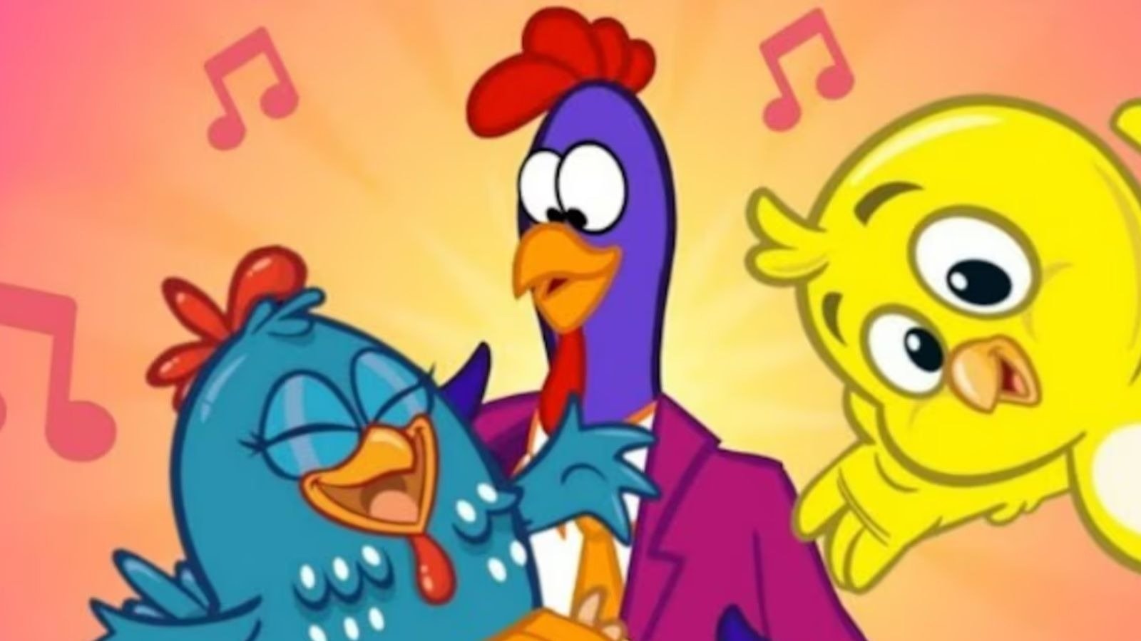 A Galinha Pintadinha, o Galo Carij&oacute; e o Pintinho Amarelinho, filho do casal -  (crédito: YouTube)