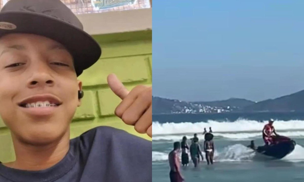 Adolescente de 17 anos se afogou na Praia do Forte, em Cabo Frio (RJ), nessa sexta-feira (4/9) - (crédito: Reprodução/Redes sociais)