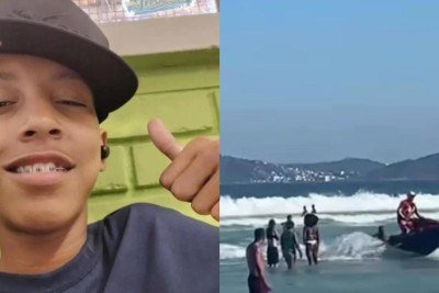 Adolescente de 17 anos se afogou na Praia do Forte, em Cabo Frio (RJ), nessa sexta-feira (4/9) -  (crédito: Reprodução/Redes sociais)