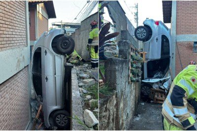 Incidente foi registrado na manhã deste sábado (5/9) em Vespasiano -  (crédito: CBMMG)