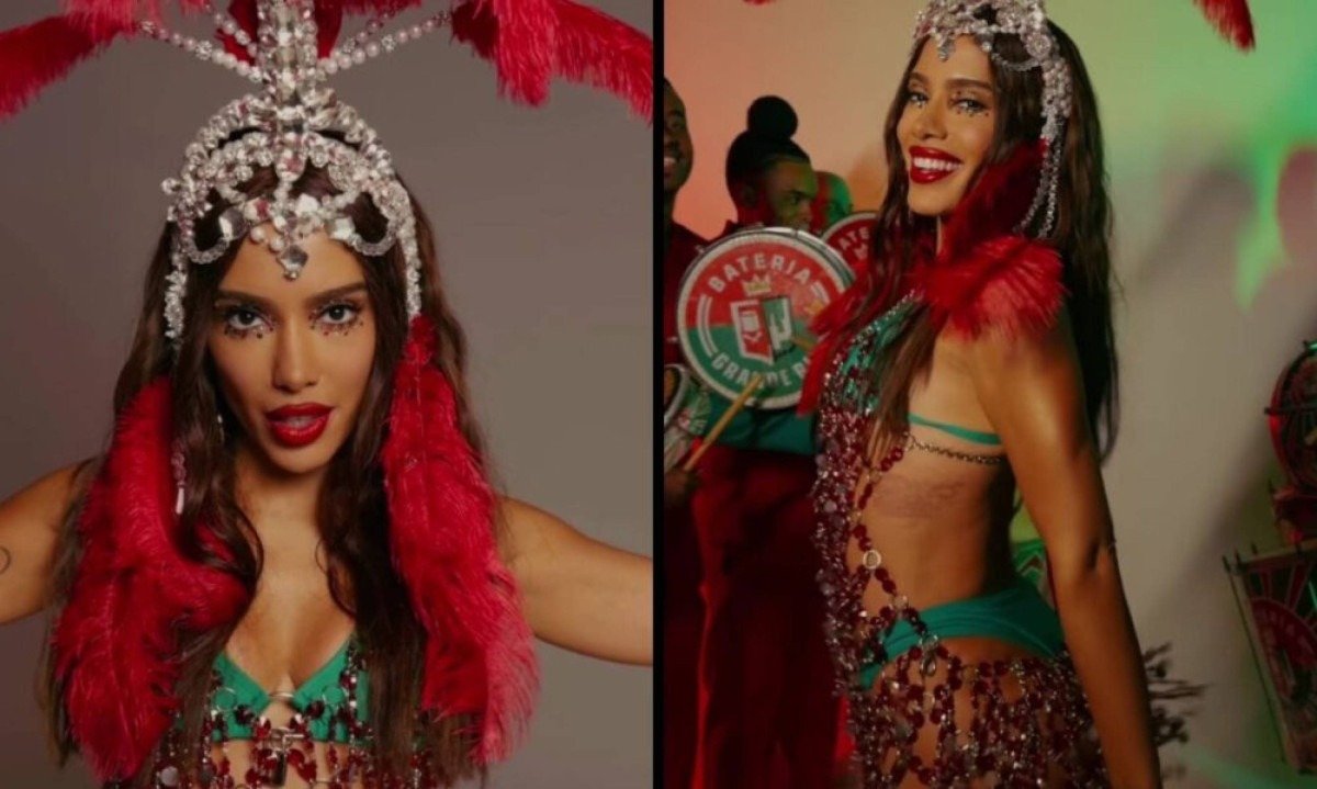 Anitta mostra samba no pé ao ser anunciada como rainha de bateria da Grande Rio; vídeo - (crédito: Tupi)