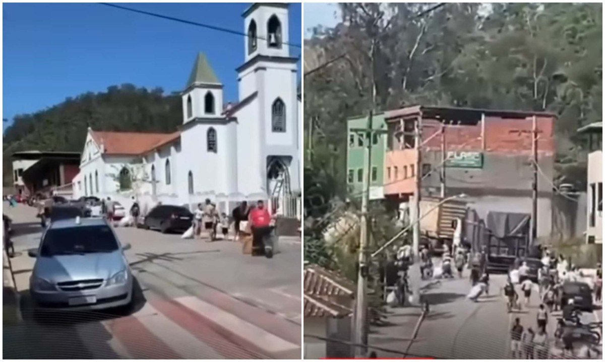 Imagens que circulam nas redes sociais mostram que, após o tombamento, parte da carga foi saqueada - (crédito: @portal14boficial / @flagrantebq)