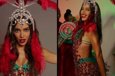 Anitta mostra samba no pé ao ser anunciada como rainha de bateria da Grande Rio; vídeo -  (crédito: Tupi)