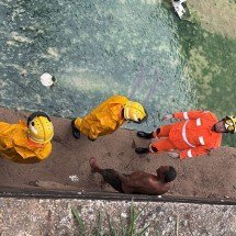 Bombeiros resgatam homem de córrego em Sete Lagoas - CBMMG/Divulgação