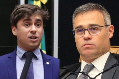 O deputado federal Nikolas Ferreira (PL-MG) chama diretor-geral da PF, Andrei Rodrigues, de ‘tirano’ e defende o ministro do STF André Mendonça: 'O Brasil de bem está com você' -  (crédito: Kayo Magalhães/Câmara dos Deputados e Nelson Jr./SCO/STF)