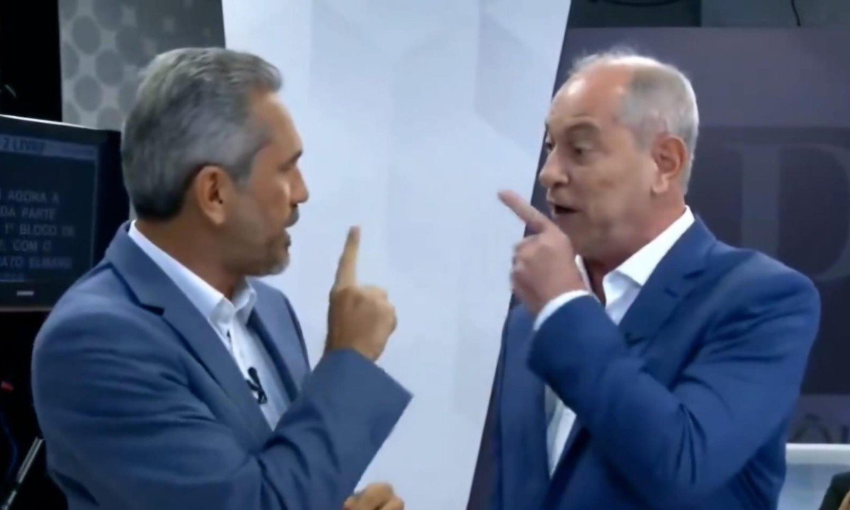 Ciro Gomes e Elmano de Freitas discutiram e apontaram dedo um ao outro em debate na última quarta-feira (9/9) - (crédito: Reprodução/Diário do Nordeste)