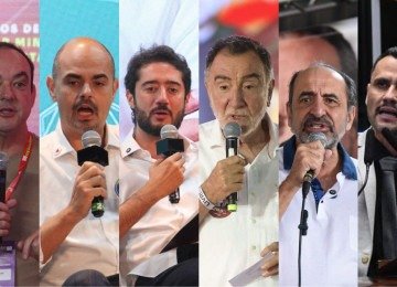 Os seis candidatos mais bem colocados nas pesquisas para o governo de Minas -  (crédito: Edesio Ferreira/EM/D.A.Press, Marcos Vieira/EM/D.A. Press, Gladyston Rodrigues/EM/D.A. Press e Carlos Moura/Agência Senado)