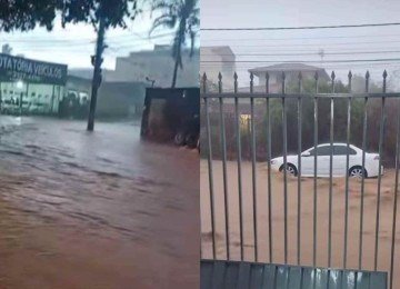Ruas do Bairro Tirol ficaram alagadas -  (crédito: Redes Sociais/Reprodu&ccedil;&atilde;o)