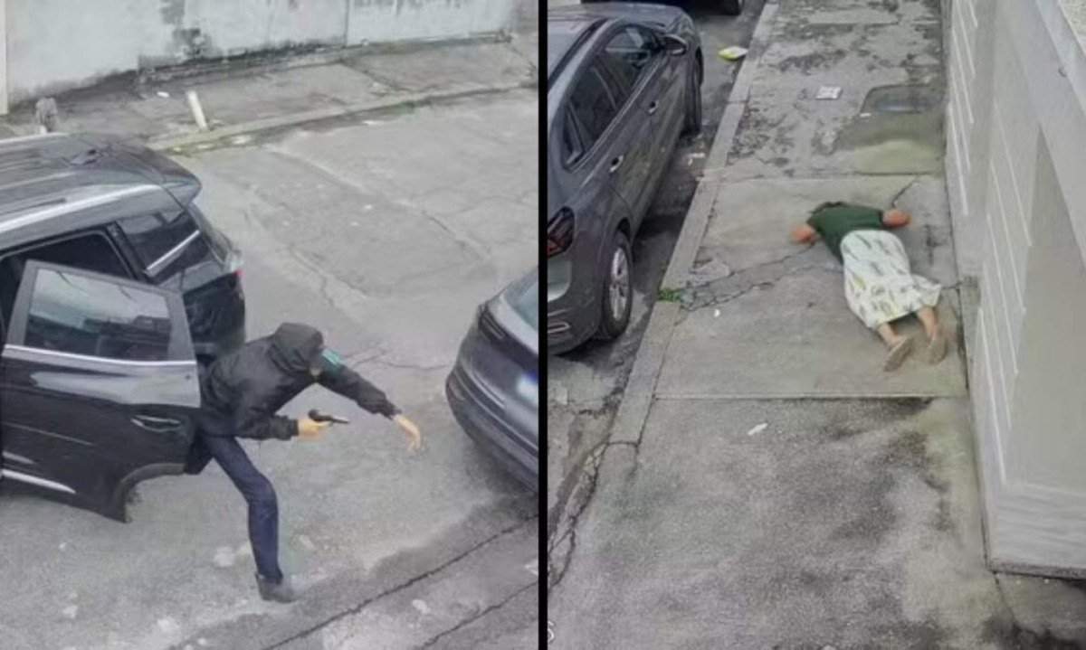 Mulher é assaltada no Rio, desmaia na calçada e cena é registrada por câmeras - (crédito: Tupi)