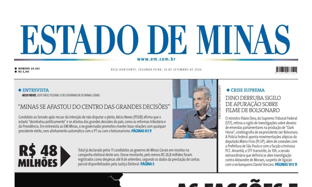 - (crédito: Capa do Estado de Minas)