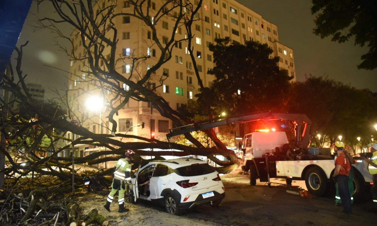 Temporal deixou rastros em diferentes regiões da capital- Gladyston Rodrigues/EM/D.A. Press