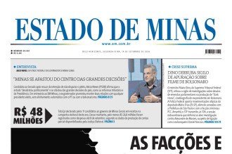 Confira a capa do Estado de Minas do dia 14/09/2026