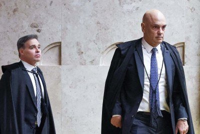 Como foi o bate-boca de Moraes e Mendon&ccedil;a no STF -  (crédito: Ag&ecirc;ncia Brasil)