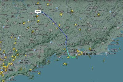 De acordo com a FAB, os controladores agiram dentro dos procedimentos previstos -  (crédito: Flight Radar 24 / Reprodução)