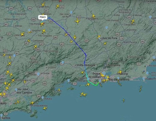 De acordo com a FAB, os controladores agiram dentro dos procedimentos previstos
- (crédito: Flight Radar 24 / Reprodução) De acordo com a FAB, os controladores agiram dentro dos procedimentos previstos
- (crédito: Flight Radar 24 / Reprodução)