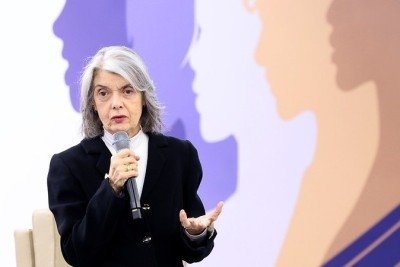 Ministra C&aacute;rmen L&uacute;cia, primeira integrante do STF a receber o Trof&eacute;u Juca Pato de intelectual do ano -  (crédito: Rosinei Coutinho/STF)