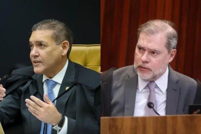 Nunes e Toffoli não votam no julgamento sobre Moraes
 -  (crédito: Gustavo Moreno/STF e Luiz Roberto/TSE)