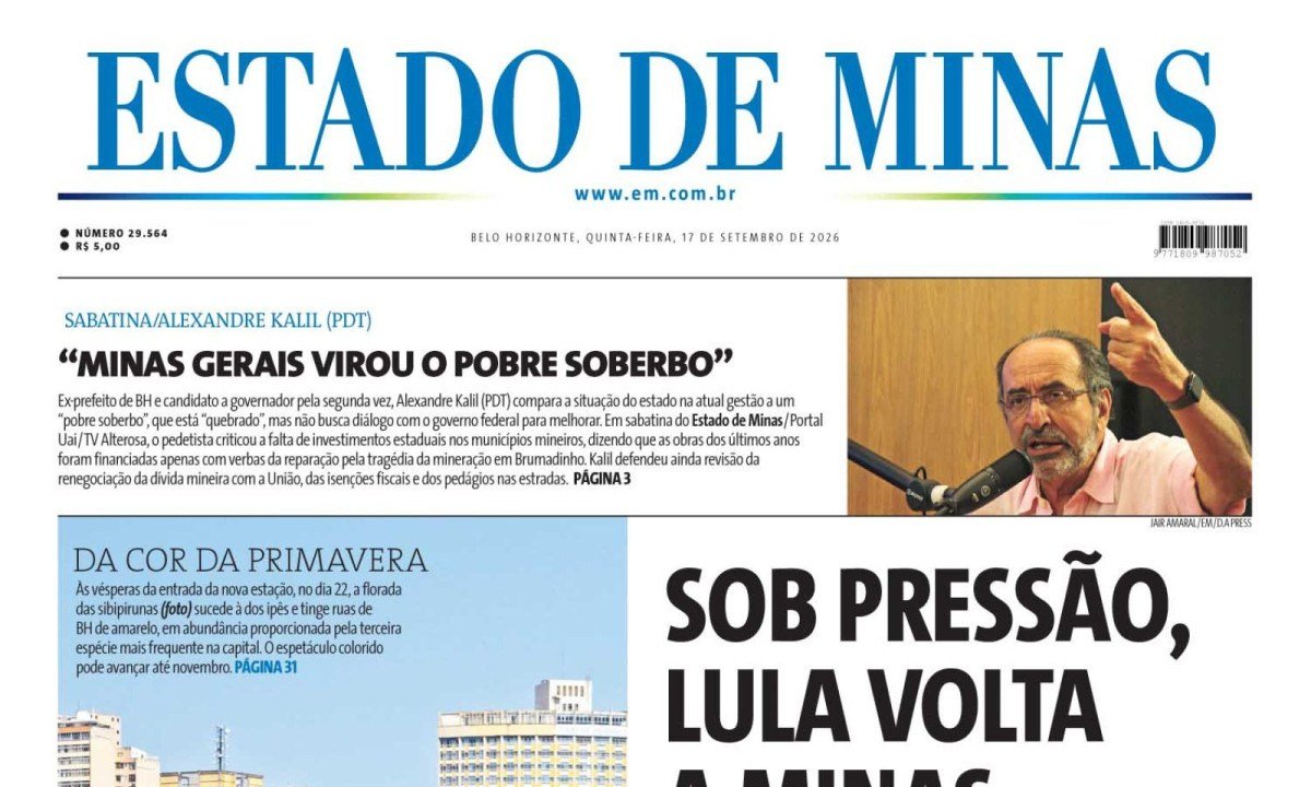- (crédito: Capa do Estado de Minas)