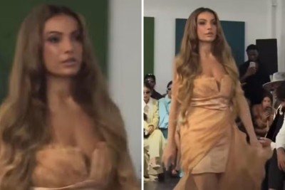 Patrícia Poeta desfilou durante a Semana de Moda de Nova York -  (crédito: Redes sociais)