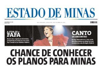 CONFIRA A CAPA DO ESTADO DE MINAS DO DIA 18/09/2026