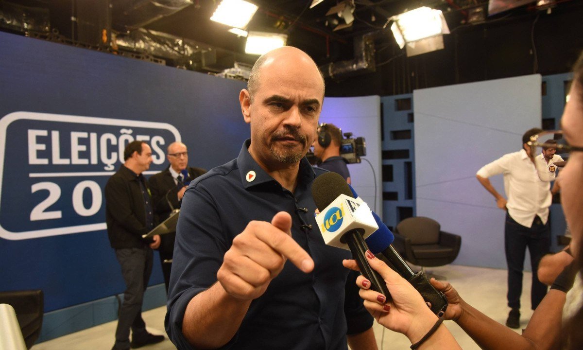 Mateus Simões após sabatina TV Alterosa/EM/Uai nesta sexta-feira (18/9) - (crédito: Gladyston Rodrigues/EM/D.A. Press)