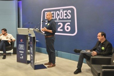 O debate promovido pela TV Alterosa reuniu candidatos para discutir as estrat&eacute;gias de seguran&ccedil;a p&uacute;blica para as Elei&ccedil;&otilde;es 2026 -  (crédito: Jair Amaral/EM/DA Press)