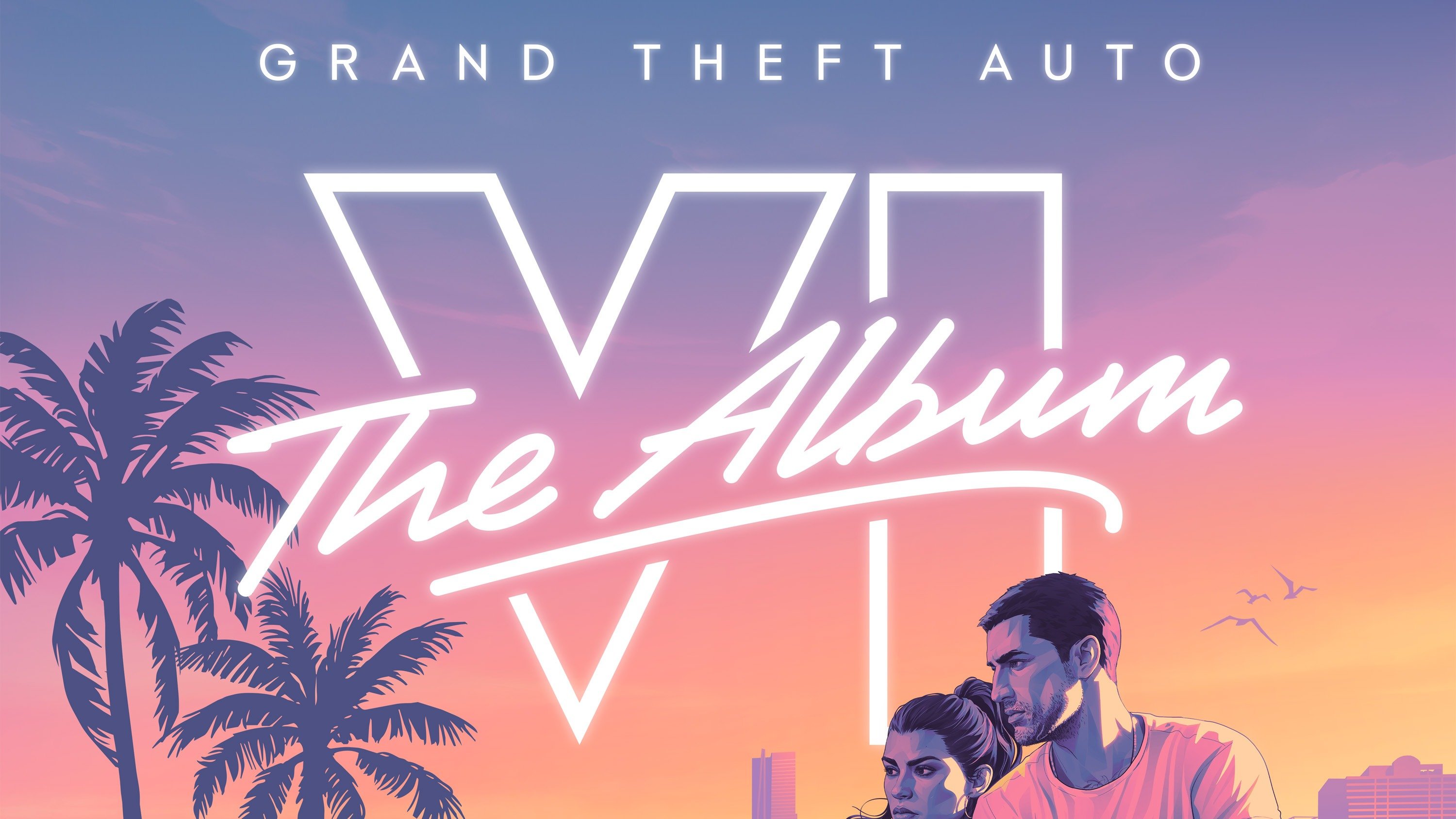 Capa oficial de Grand Theft Auto VI: The Album, disco que acompanhar&aacute; o lan&ccedil;amento do aguardado jogo. -  (crédito: Rockstar/Divulga&ccedil;&atilde;o)