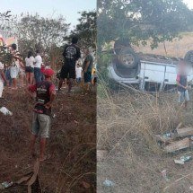 Caminhonete capota em rodovia no Norte de Minas e deixa feridos - Redes sociais/Reprodução/Samu/Divulgação