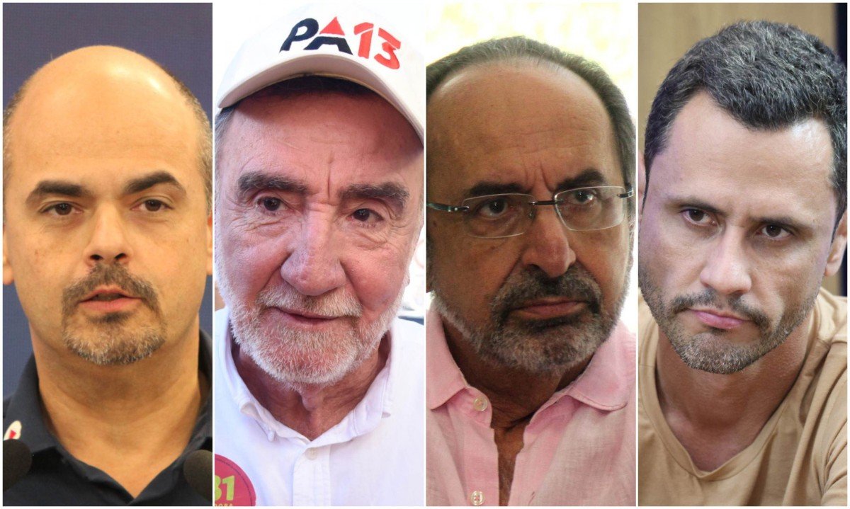 Três contra um a duas semanas da eleição: Simões, Patrus e Kalil se unem para atacar Cleitinho -  (crédito: Edésio Ferreira,Gladyston Rodrigues,Jair Amaral e Marcos Vieira/EM/D.A Press)