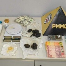 Homem joga haxixe pela sacada para não ser pego pela PM e acaba preso - PMMG/Divulgação