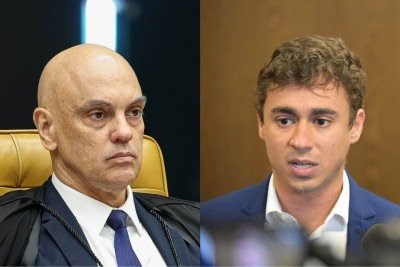 Moraes viajou em um Legacy 650 em agosto de 2025, enquanto Nikolas voou em um Phenom 300 em 2022 -  (crédito: Rosinei Coutinho/STF e Leandro Couri/EM/D.A.Press)