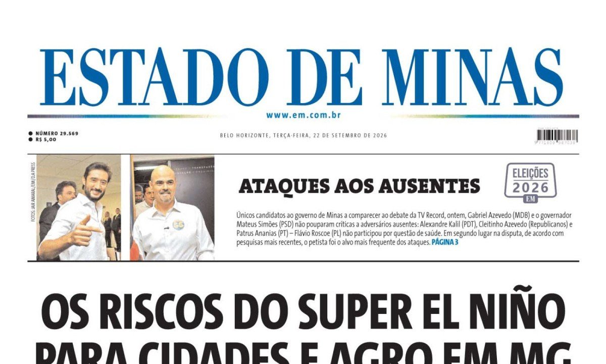 - (crédito: CAPA DO ESTADO DE MINAS)