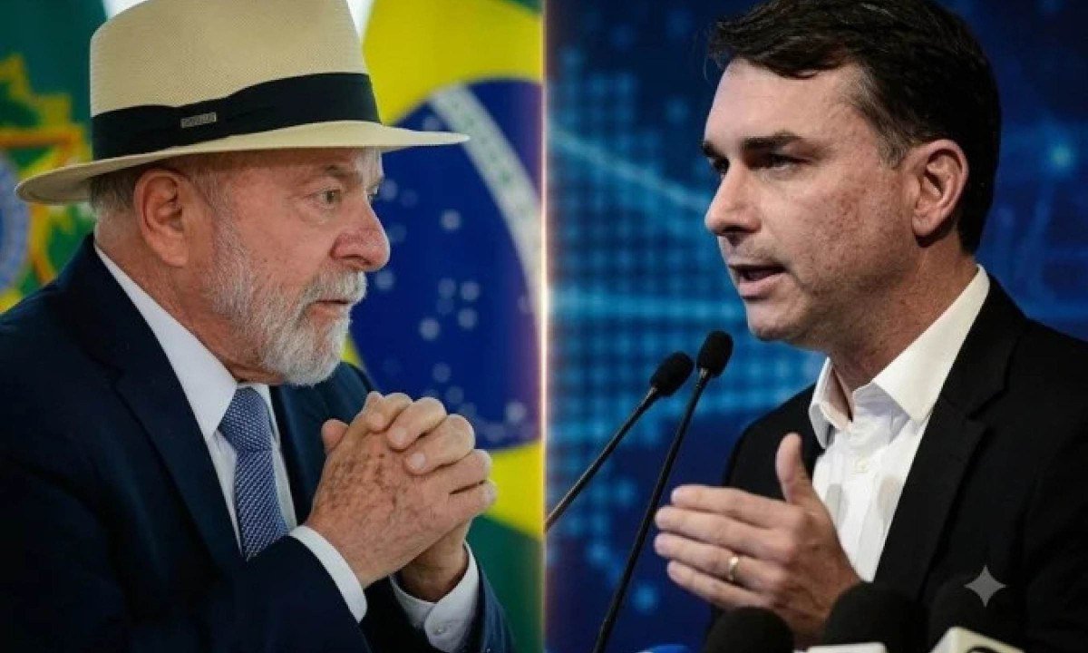 Lula aparece com 37% das intenções de voto, contra 33% de Flávio Bolsonaro, em cenário de primeiro turno testado pela Quaest - (crédito: Ricardo Stuckert/PR-Minervino Júnior/CB-Montagem: Gemini)
