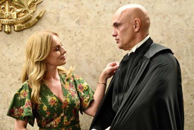 A advogada Viviane Barci de Moraes e o ministro Alexandre de Moraes  -  (crédito: Evaristo Sá - 12.dez.25/AFP)