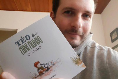 o cartunista Caetano Cury dá vida ao quarto livro dos seus quadrinhos 'Téo & o Mini Mundo' intitulado 'Viver é um risco' -  (crédito: historiadodia.com.br)