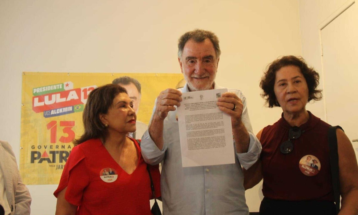 Durante o encontro, o candidato apresentou a participação popular como uma das linhas de seu projeto de governo - (crédito: Jair Amaral/EM/D.A Press)
