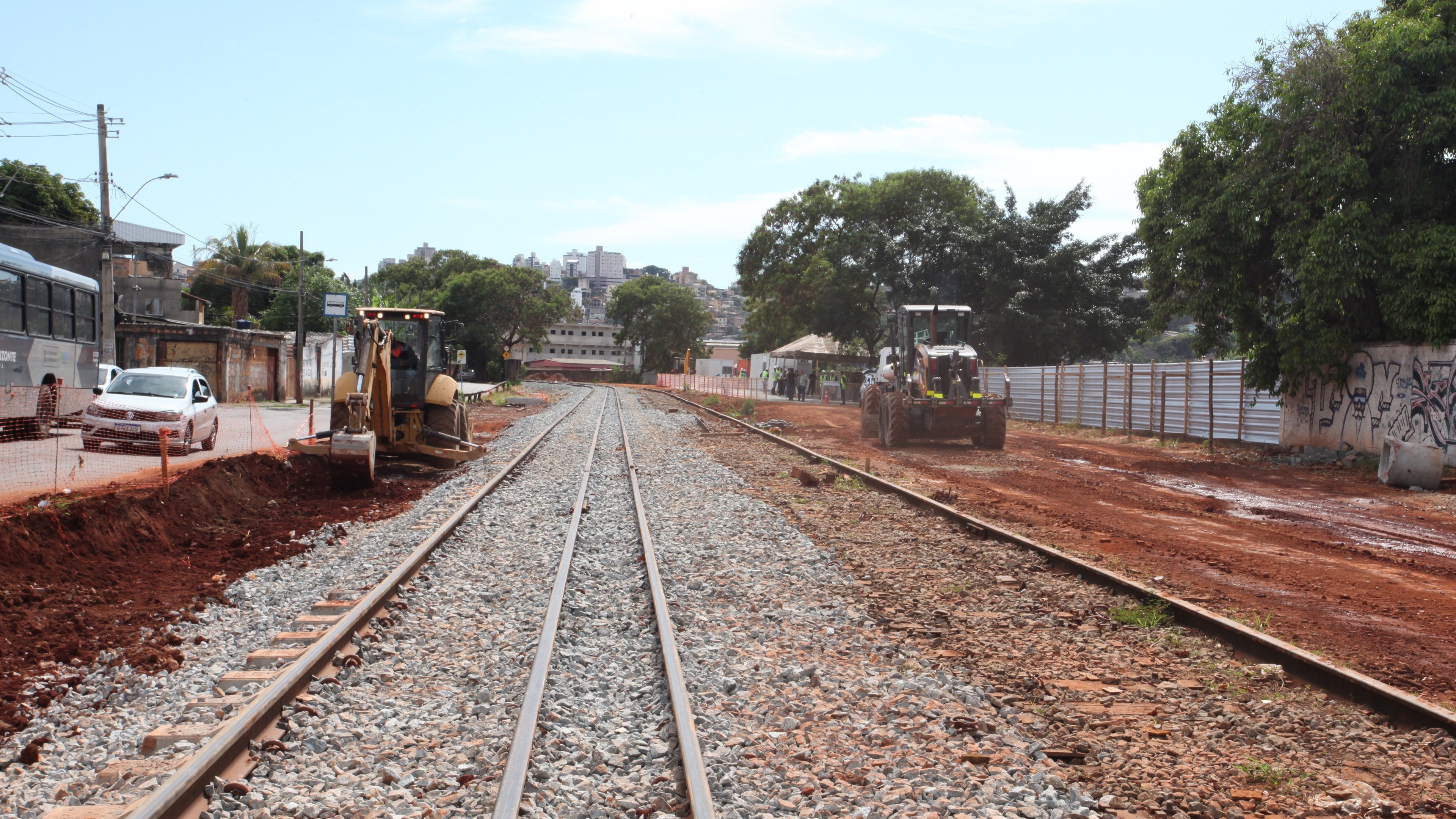 Obras de moderniza&ccedil;&atilde;o e expans&atilde;o do metr&ocirc; de Belo Horizonte, com a constru&ccedil;&atilde;o de novas vias f&eacute;rreas e esta&ccedil;&otilde;es para a Linha 2 -  (crédito: Edesio Ferreira/EM/D.A Press.)
