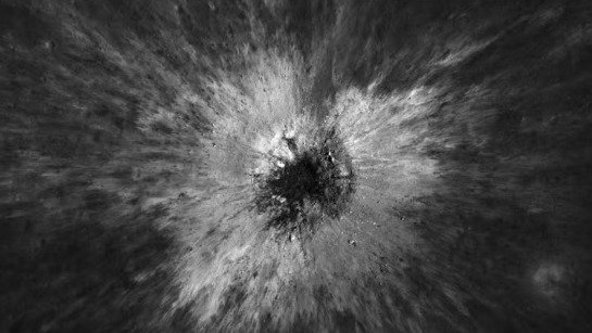 A imagem representa uma cratera lunar, fen&ocirc;meno c&oacute;smico como a gigantesca McGetchin, rec&eacute;m-descoberta pela Nasa -  (crédito: NASA Goddard/Intuitive Machines)