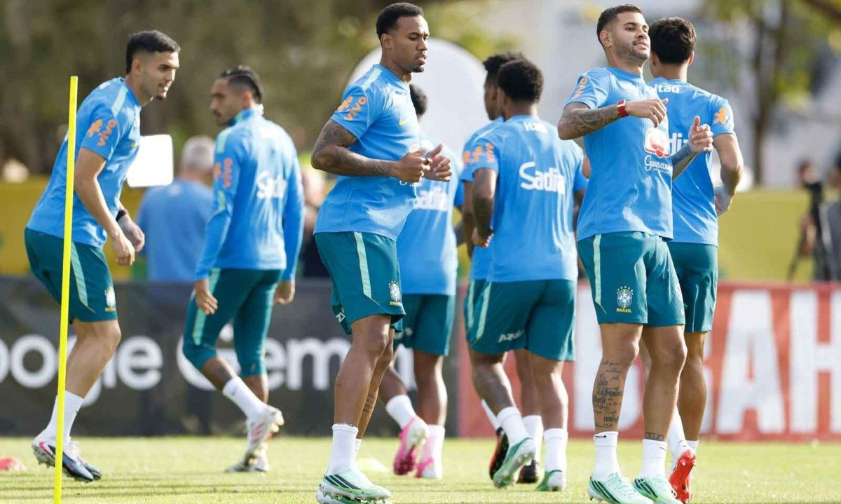 Jogadores da Seleção Brasileira treinam para o amistoso Data Fifa contra a Austrália -  (crédito: Rafael Ribeiro/CBF)