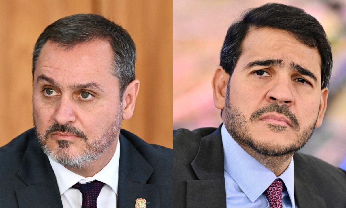 Andrei Rodrigues (esquerda) e Jorge Messias (direita) bateram boca no gabinete de Lula - (crédito: Evaristo Sá/AFP)