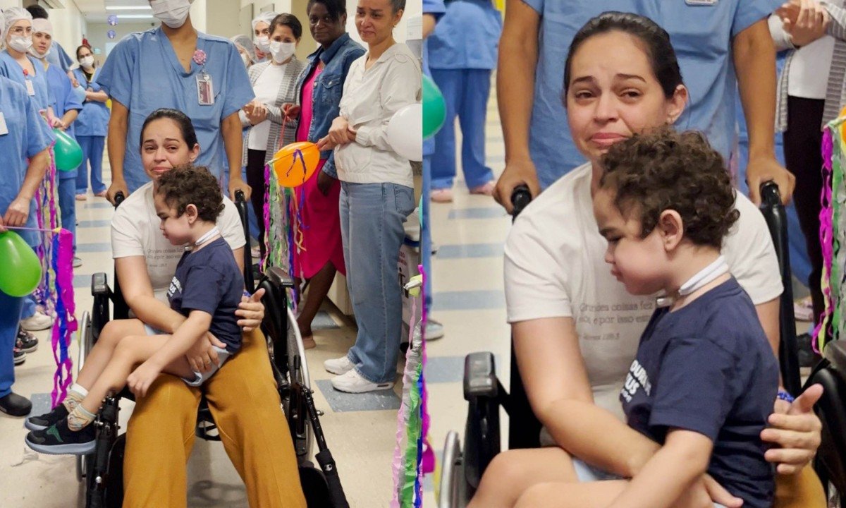 Mãe acompanha alta de filho de três anos após internação de quatro meses
- (crédito: Divulgação/Grupo Neocenter)