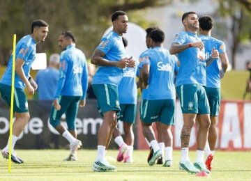 Jogadores da Seleção Brasileira treinam para o amistoso Data Fifa contra a Austrália -  (crédito: Rafael Ribeiro/CBF)